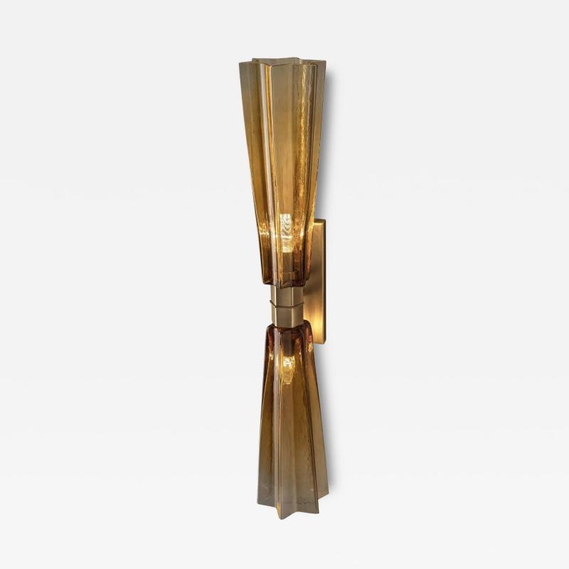  SimoEng Italian Lively Amber Murano Glass Wall Sconce by Simoeng for Simoeng