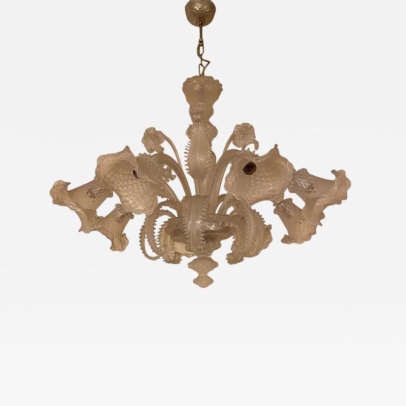  SimoEng Italian Style Murano Glass in Transparent and Sand Chandelier by Simoeng