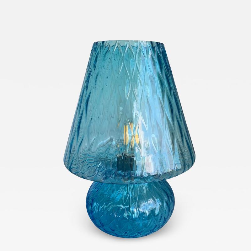  SimoEng Lamp in Light Blue Murano Glass With Ballotton 