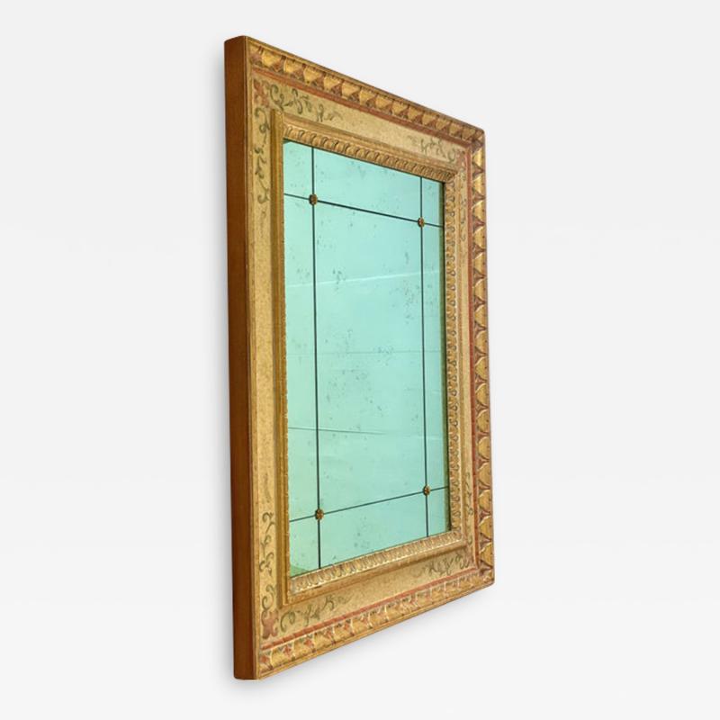  SimoEng Late 20th Century Venetian Mirror in Solid Linden Wood Hand Decorated
