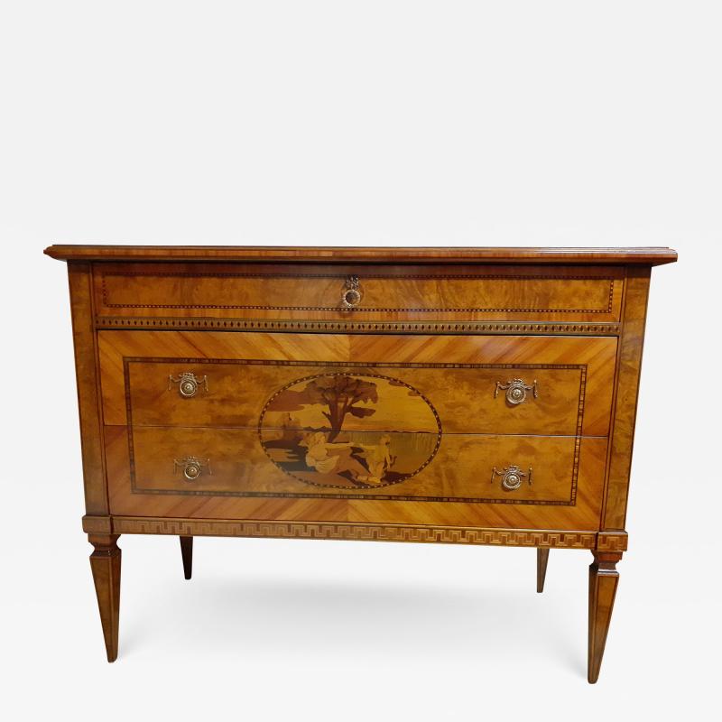  SimoEng Mid 20th Century Italian Inlaid Chest of Drawers