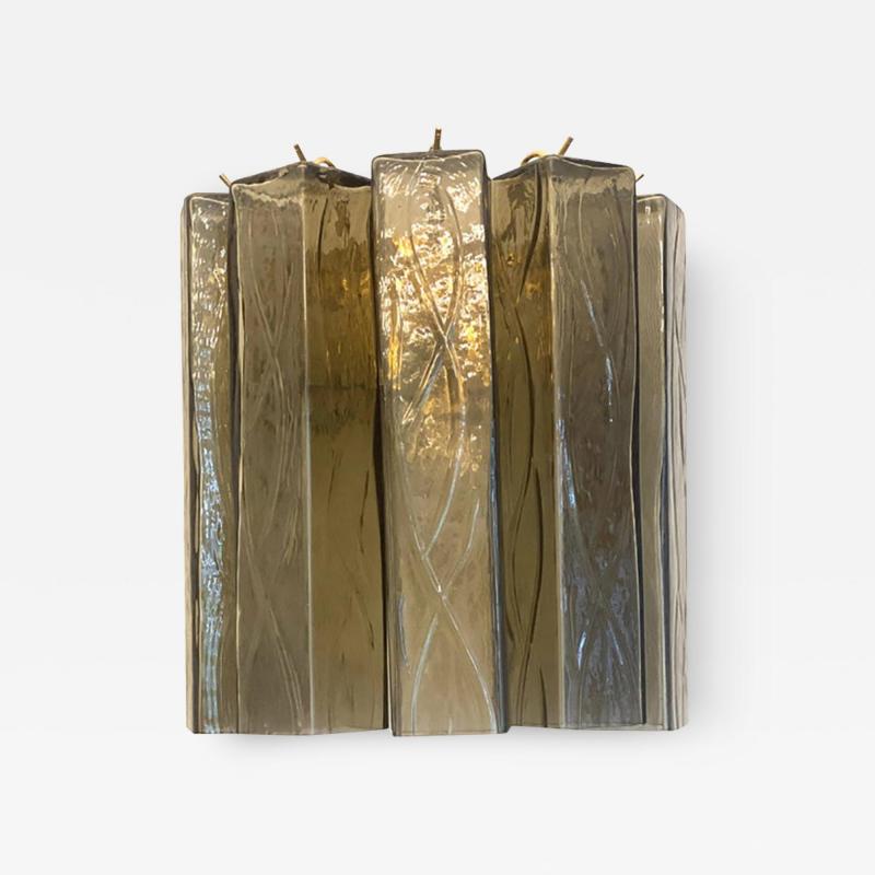  SimoEng Mid Century Modern Style Fum Squared Murano Glass Wall Sconce