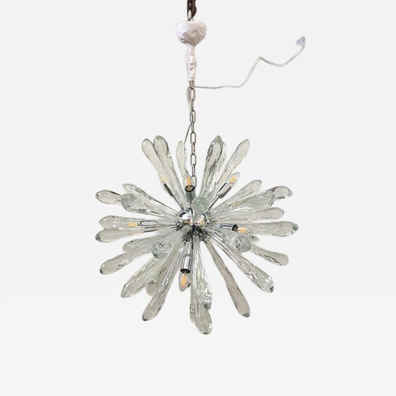  SimoEng Murano Glass Ice Clear Sputnik Italian Chandelier
