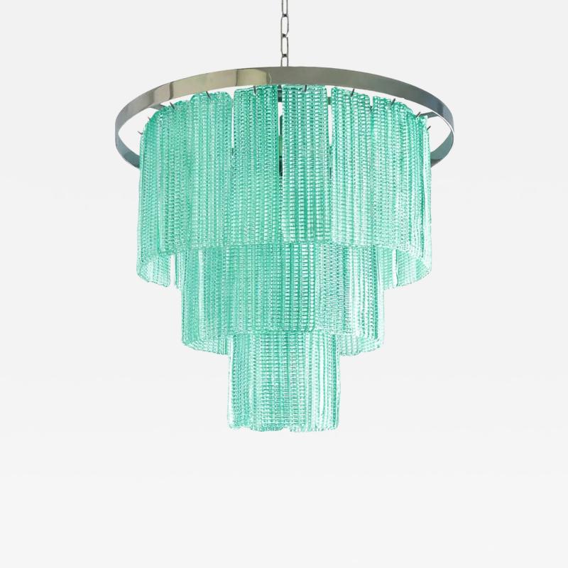  SimoEng Murano Glass Sputnik Chandelier Mazzega Style in Sea Green Italian SimoEng