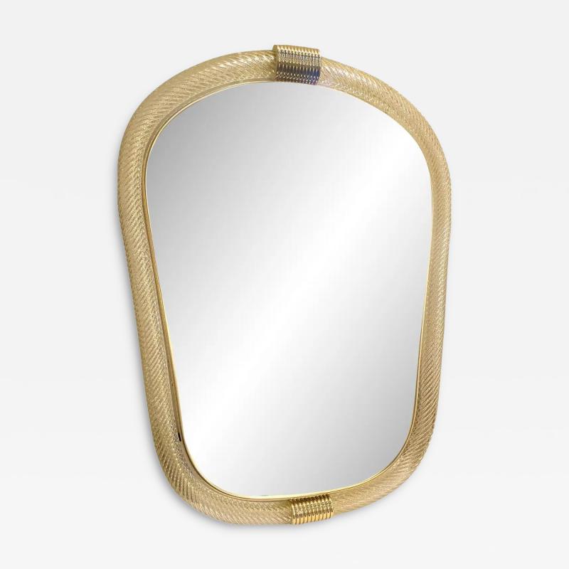  SimoEng Murano Glass Wall Mirror with Torciglione Torchon by Simoeng