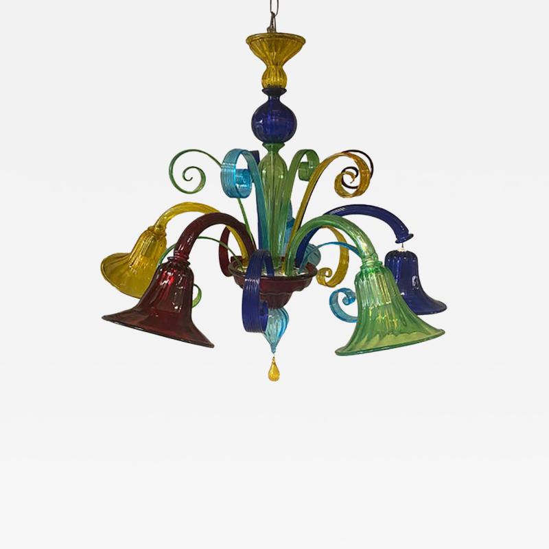  SimoEng Murano Multicolors Glass Chandelier Random Colors 5 Arms