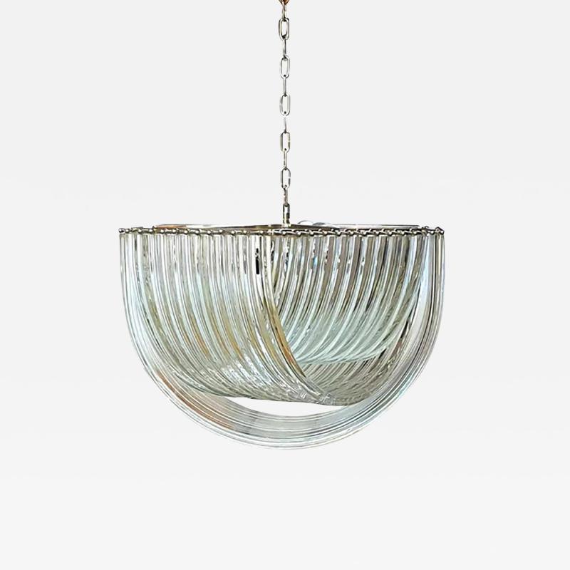  SimoEng Murano Style Glass Chandelier Arc in Clear Color With Kromo Metal Frame