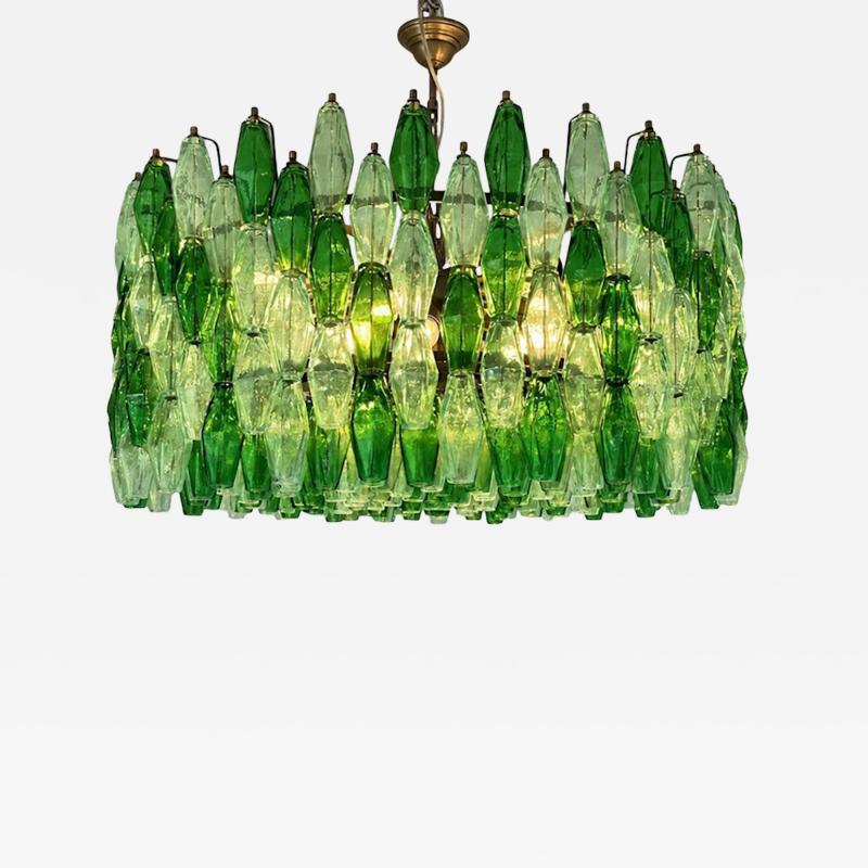  SimoEng Oversized Murano Glass Poliedro Chandelier in Burnished Venini Style