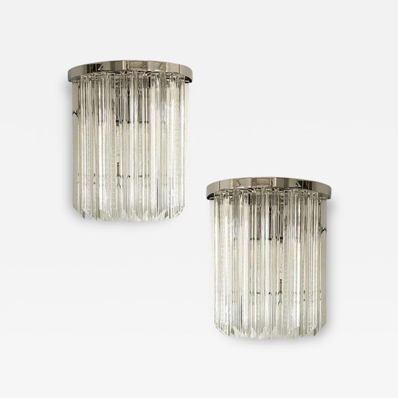  SimoEng Set of Two Contemporary Italian Triedro Belt Wall Sconces