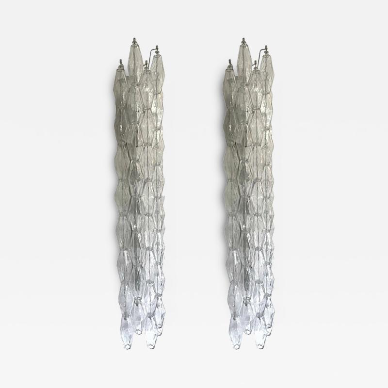  SimoEng Set of Two Contemporary Shenographic Poliedro Murano Glass