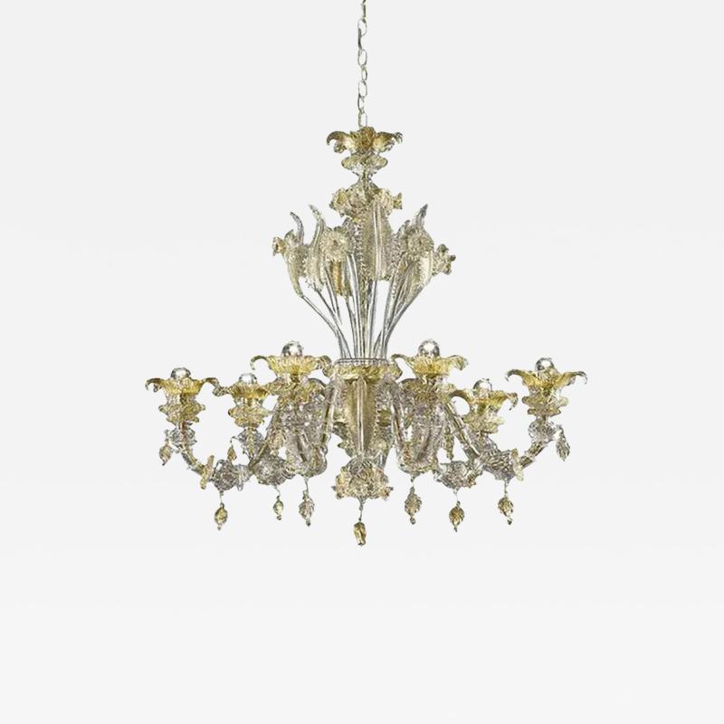  SimoEng Venetian C Rezzonico Floral Gold Murano Style Glass Chandelier From Simoeng