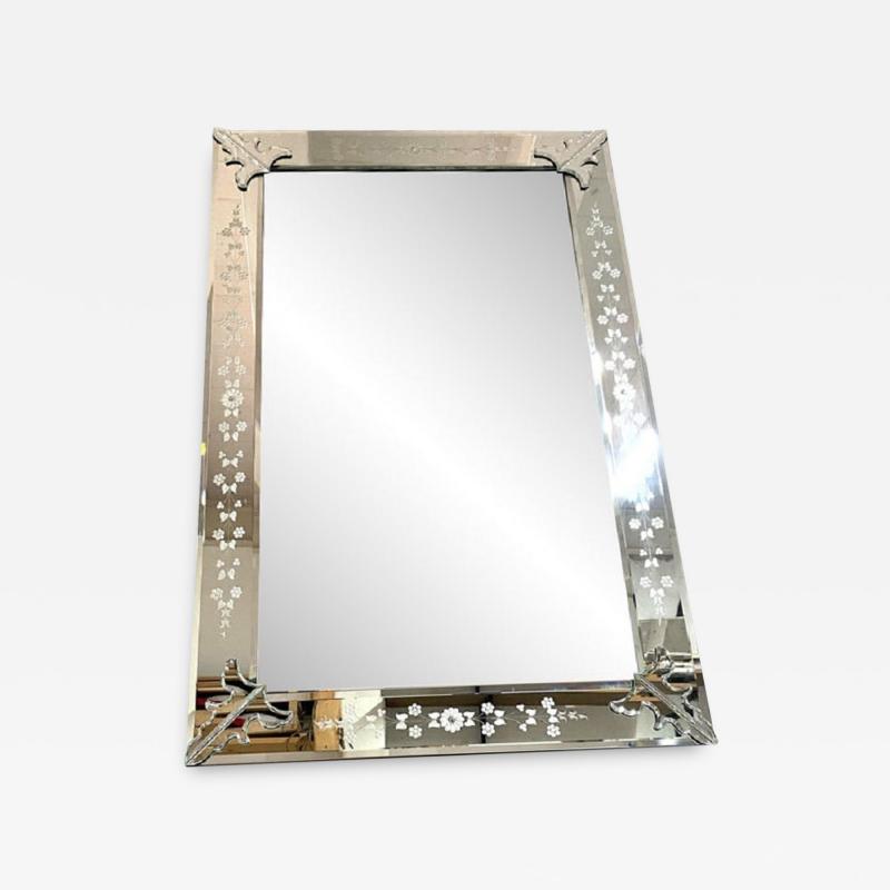  SimoEng Venetian Rectangular Hand Carving Wall Mirror Murano Glass Style