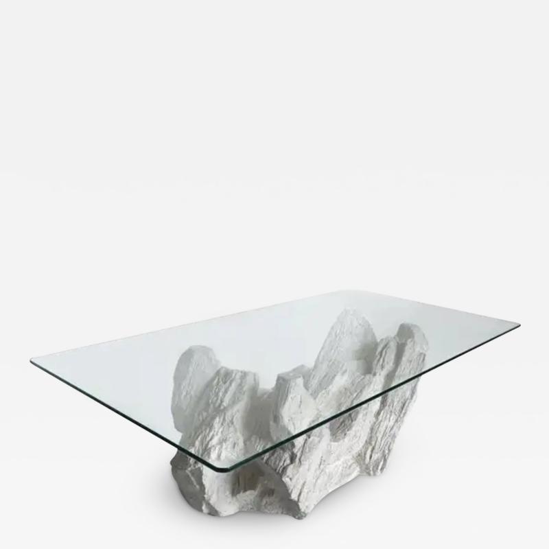  Sirmos Mid Century Modern Rectangular Coffee Table after Sirmos in Plaster Rock Form