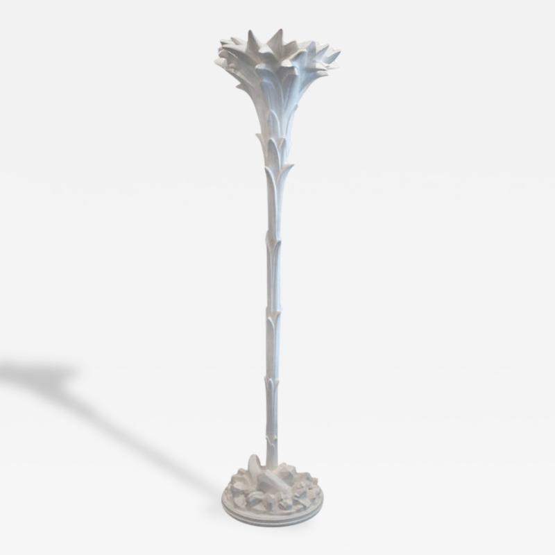  Sirmos White Plaster Palm Floor Lamp by Sirmos after Serge Roche