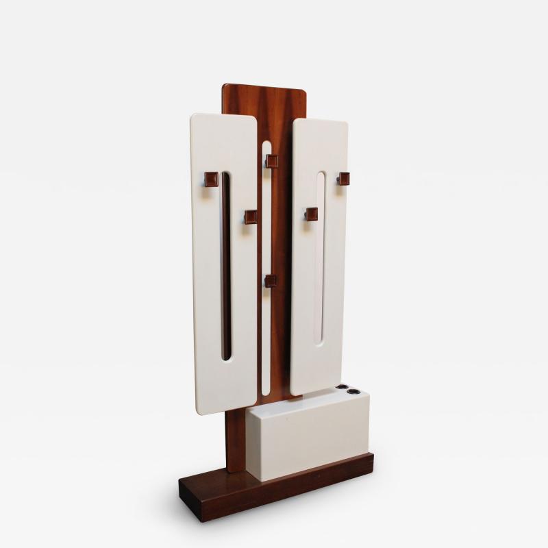  Sormani Italian Modernist Lacquered Walnut and Plastic Coat Stand by Luigi Sormani