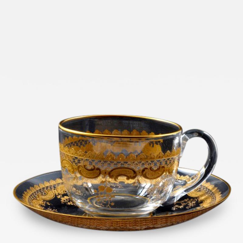  St Louis Crystal 1903 St Louis Demi Cup Saucer in Cleo Pattern