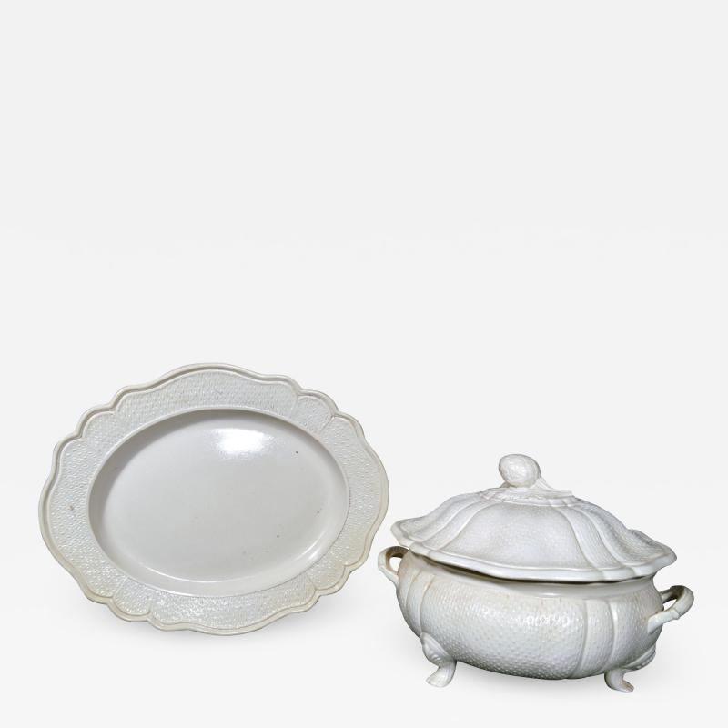  Staffordshire 18th Century Staffordshire Saltglaze Stoneware Soup Tureen Cover Stand