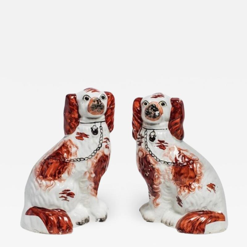  Staffordshire Antique Ruby Staffordshire Dogs