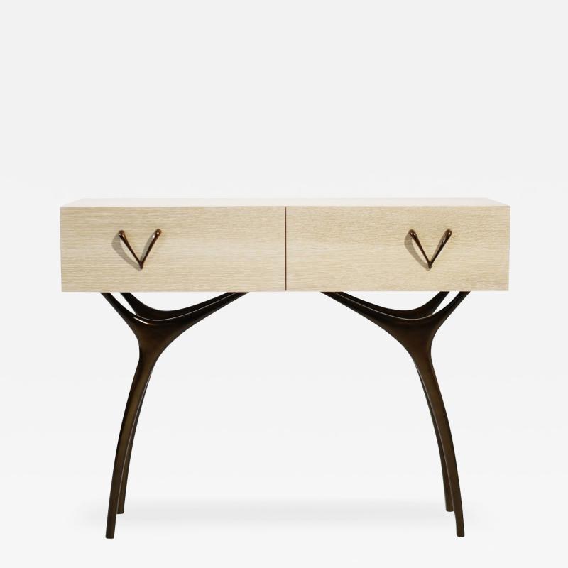  Stamford Modern Crescent Console in White Oak