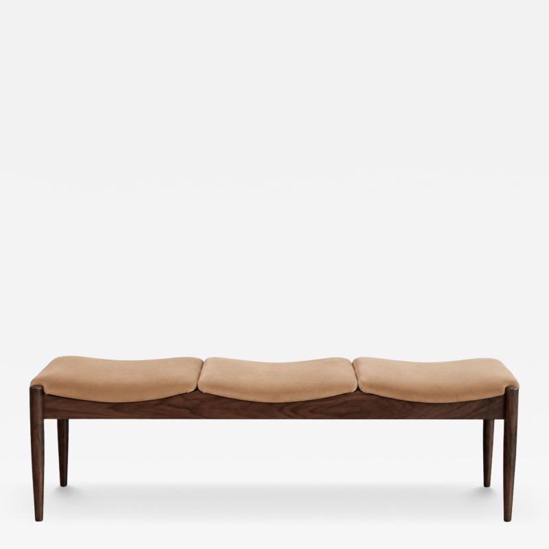  Stamford Modern Wave III Bench in Dark Walnut by Stamford Modern
