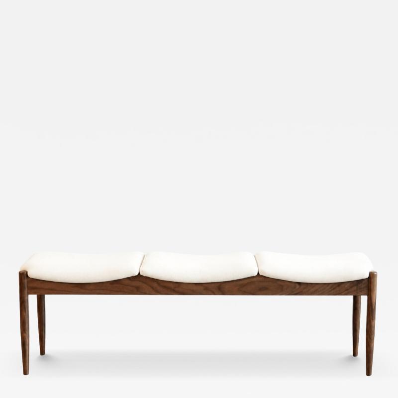  Stamford Modern Wave III Bench in Natural Walnut by Stamford Modern