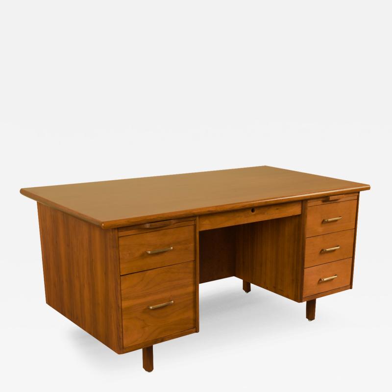  Standard Furniture Mid Century Walnut Large Executive Desk
