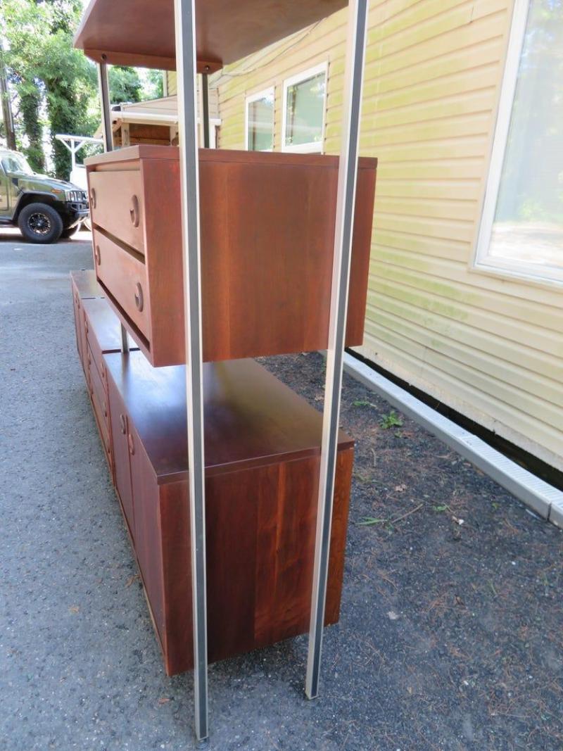 Stanley Furniture Wonderful 3 Bay Freestanding Walnut Wall Unit