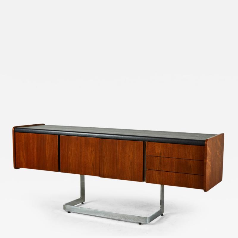  Ste Marie Laurent Rosewood and Chrome Credenza by Ste Marie Laurent