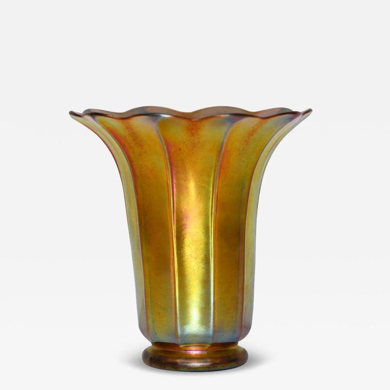  Steuben Glass Steuben Gold Aurene Glass Shade Vase