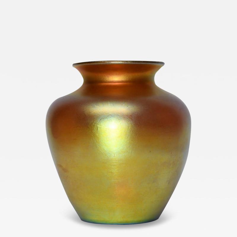  Steuben Glass Steuben Gold Aurene Glass Vase
