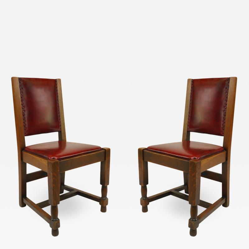  Stickley Bros Set of Six American Mission Oak Side Chairs