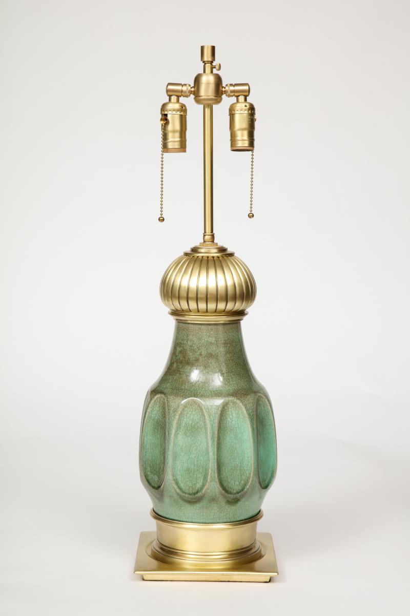 Stiffel Lamp Company Stiffel Jade Green Porcelain Lamps