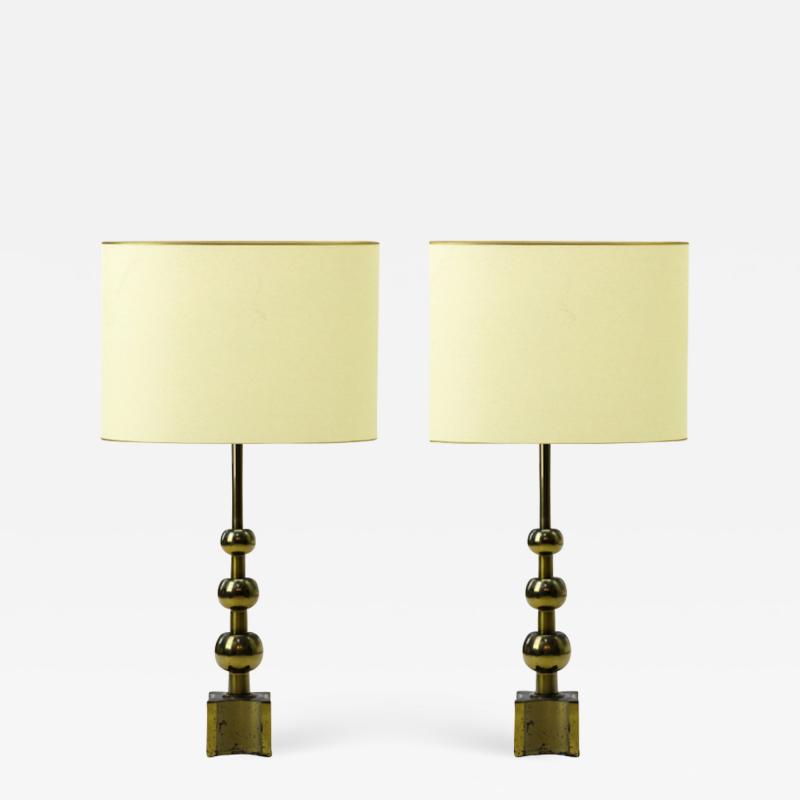  Stiffel Stiffel pair of gold brass lamp