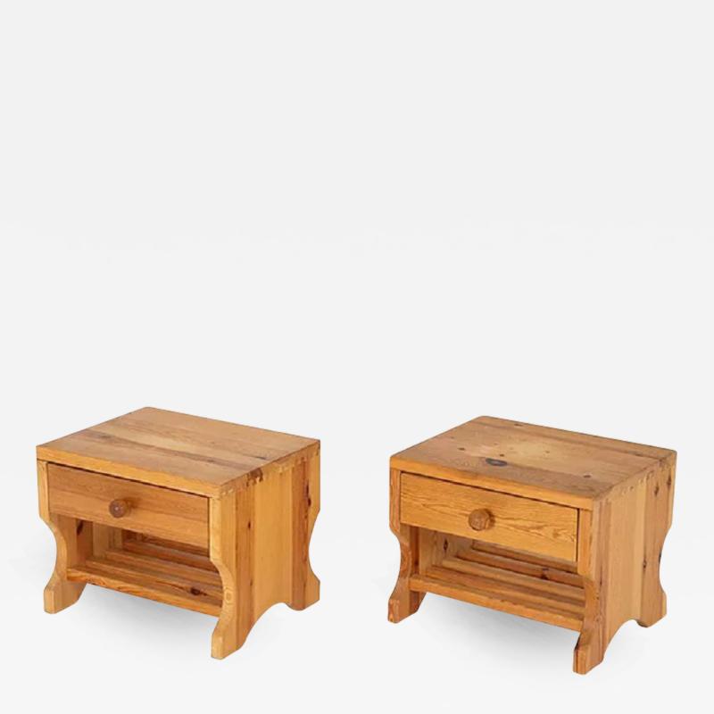  Stig H glunds Tr svarveri Scandinavian Midcentury Bedside Tables in Pine