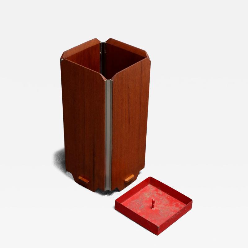  Stildomus Ico Parisi for Stildomus Temide Palisander Umbrella Stand with Drip Pan