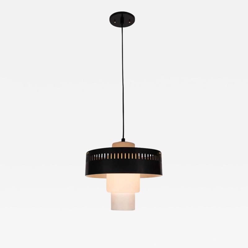  Stilnovo 1950s Brass and Glass Suspension Light Attributed to Bruno Gatta for Stilnovo