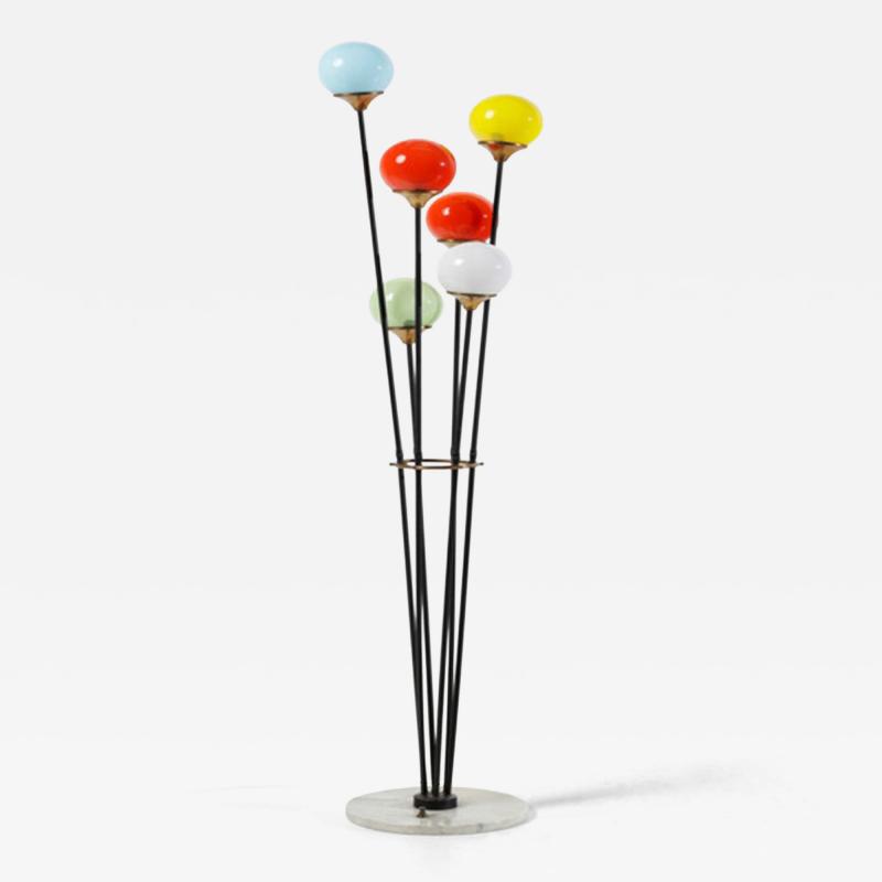  Stilnovo 1950s Italian Stilnovo 6 light Alberello floor lamp Milan