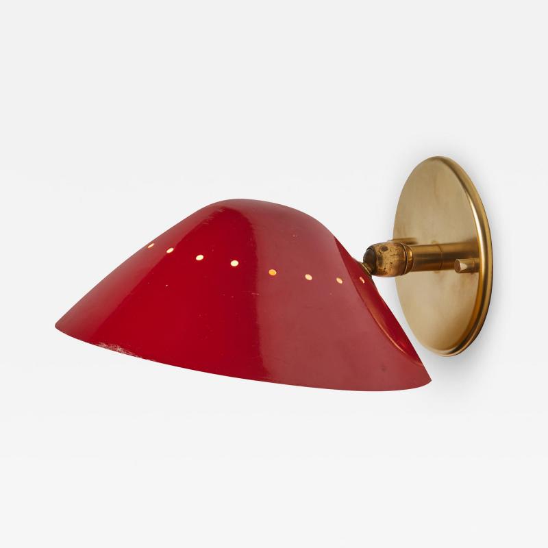  Stilnovo 1950s Stilnovo Perforated Wall Sconce in Red