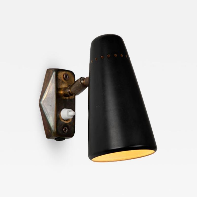  Stilnovo 1950s Stilnovo Wall Light in Black and Brass