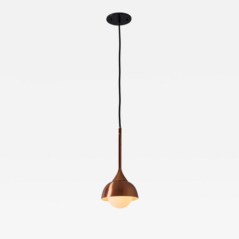  Stilnovo 1960s Glass and Copper Pendant Attributed to Stilnovo