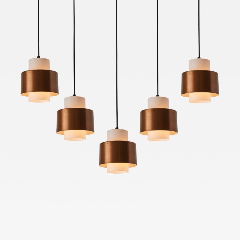  Stilnovo 1960s Opaline Glass Copper Pendant Lamp Attributed to Stilnovo