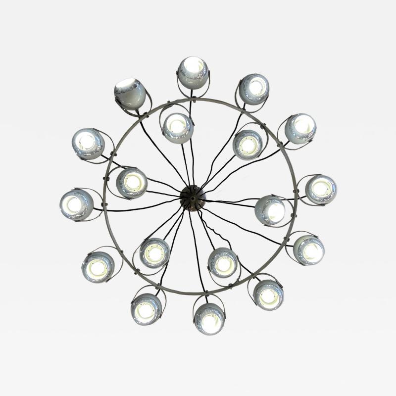  Stilnovo Extremely Rare Stilnovo Articulating Globe 18 Light Chandelier