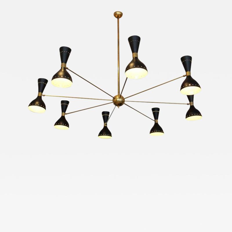  Stilnovo Gigantic Stilnovo Style Chandelier