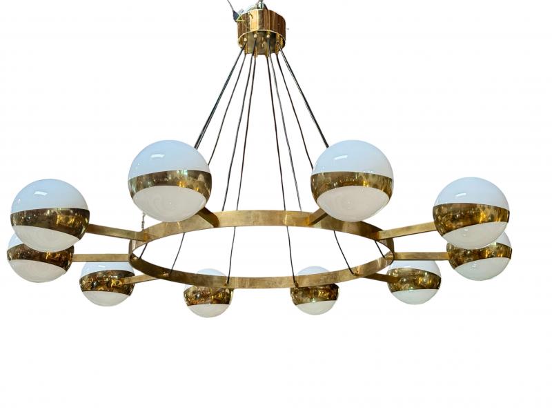  Stilnovo Italian Chandelier by Stilnovo 10 lights