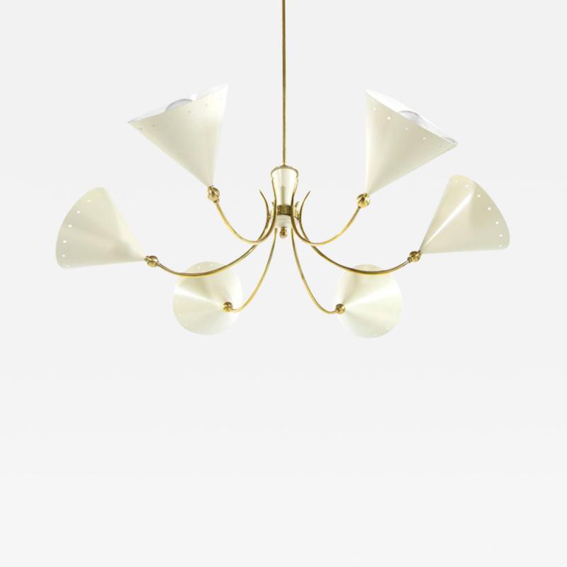  Stilnovo Italian Chandelier in the Style of Stilnovo 1950s