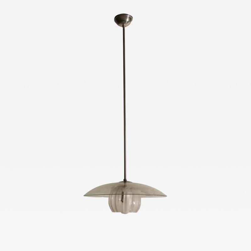  Stilnovo Italian Mid Century Blown Glass Pendant Lamp Attributed to Stilnovo 1950s
