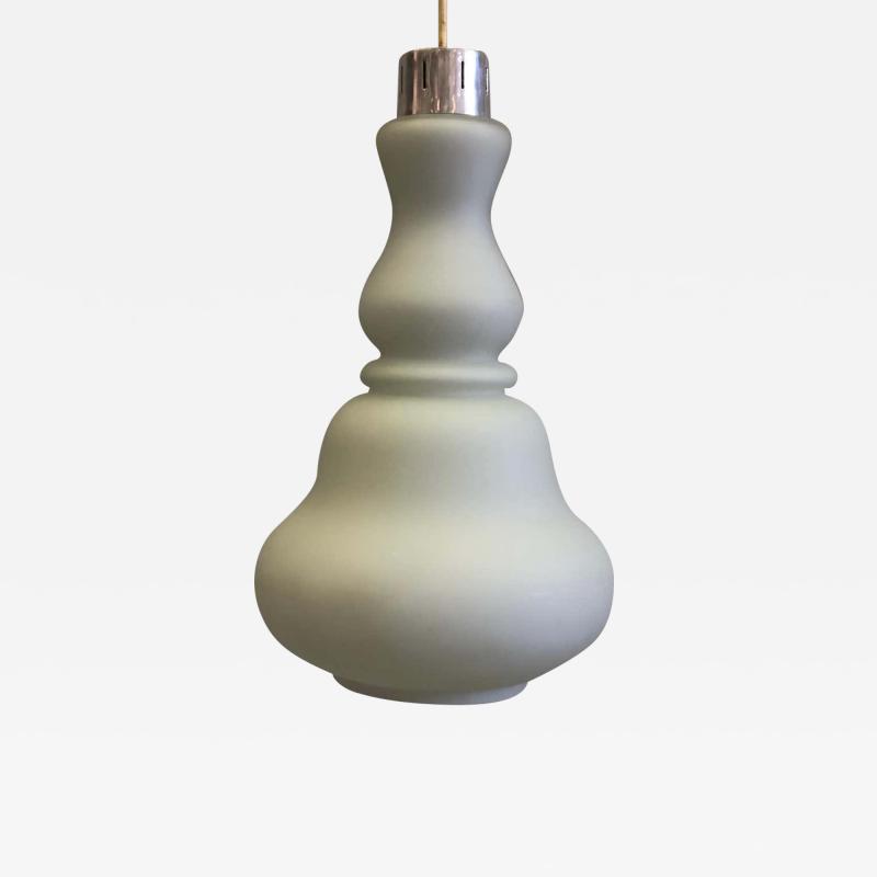 Stilnovo Italian Mid Century White Murano Glass Pendant or Lantern by Stilnovo