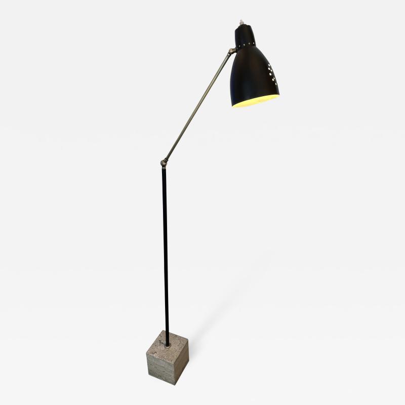  Stilnovo Mid Century Floor Lamp Brass and Lacquered Metal Italy 1950s