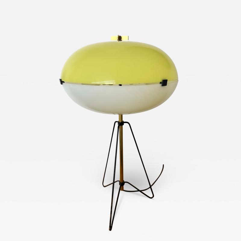  Stilnovo Mid Century Table Lamp Methacrylate and Brass by Stilnovo Italy 1960s