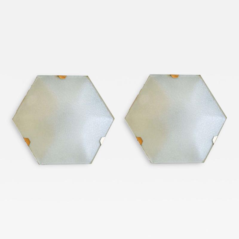  Stilnovo Pair Of Hexagonal Shaped Sconces By Stilnovo Model 1183